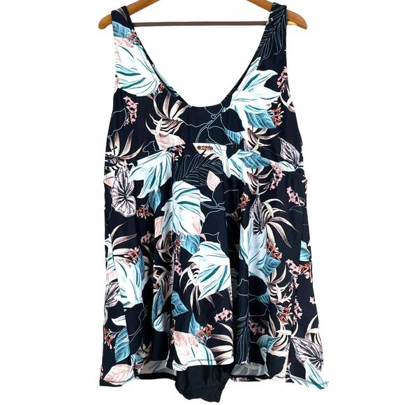 Raisins Curve NWT Plus Size Monteluz Lucia Swim Dress Size 24W Wireless Bra Top - Picture 3 of 11